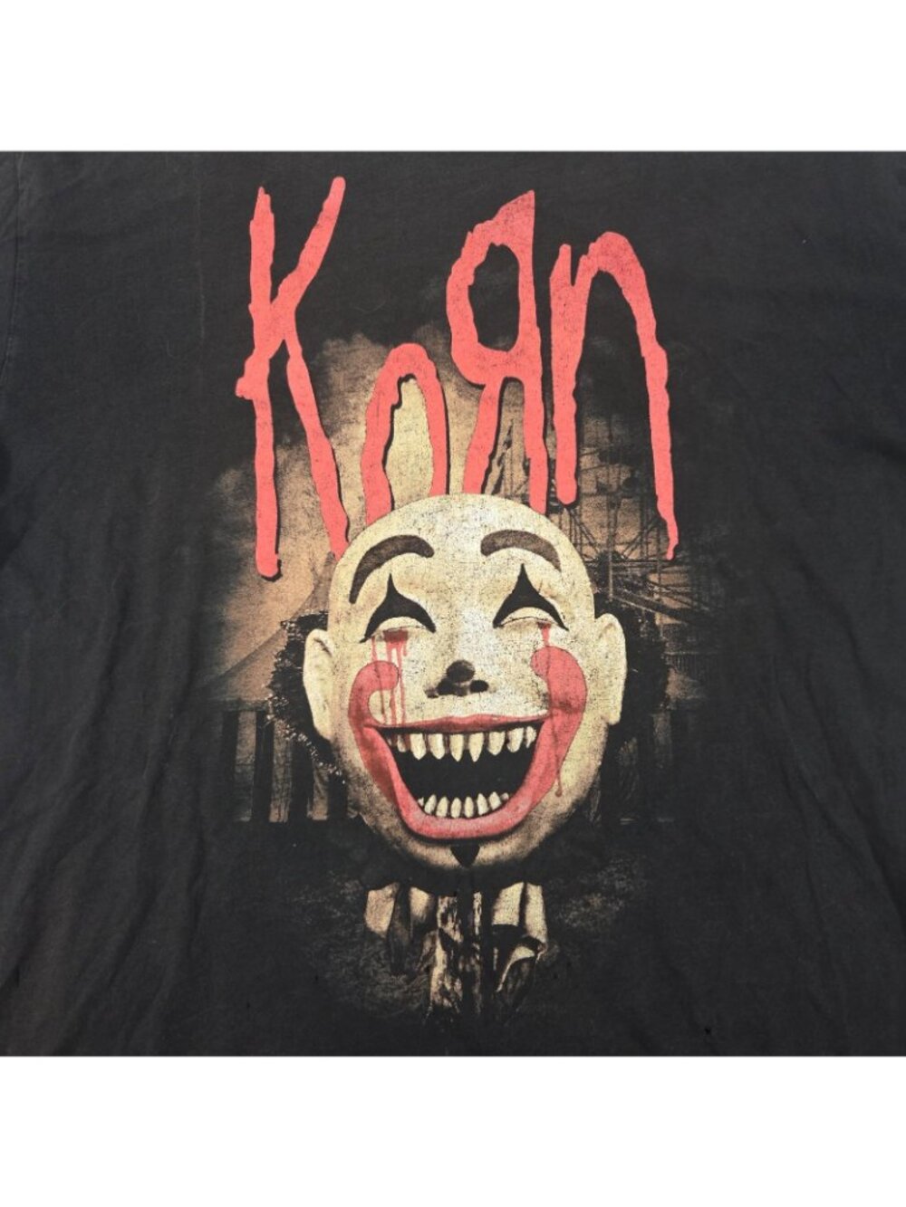 Korn 2016 Tour T Shirt XXL Faded Black Distressed Clown Heavy Metal Goth Emo Y2K - Picture 2 of 11